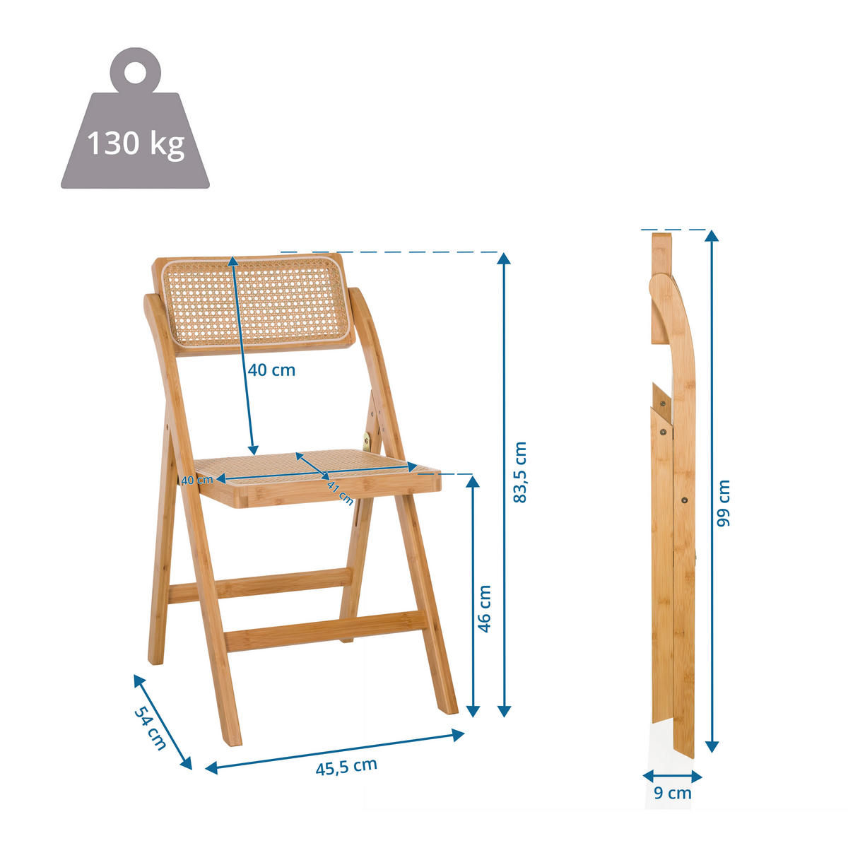 KLAPPSTUHL Bambus, Rattan Braun  - Braun, MODERN, Holz (45,5/83,5/45cm) - Gardenson