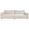 3-SITZER-SOFA in Feincord Weiss  - Weiss/Schwarz, Design, Kunststoff/Textil (290/86/127cm) - Lomoco