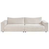 3-SITZER-SOFA in Feincord Weiss  - Weiss/Schwarz, Design, Kunststoff/Textil (290/86/127cm) - Lomoco