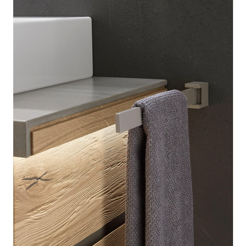 Thumbnail - Valdera Handtuchhalter, Grau, Metall, eckig, 3x4.6x38.5 cm, schwenkbar, Badaccessoires, Duschzubehör, Handtuchhalter