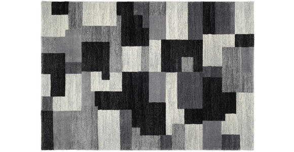 WEBTEPPICH 80/150 cm Astor Grid Grau, Schwarz - Schwarz/Grau, Design, Textil (80/150cm) - Novel