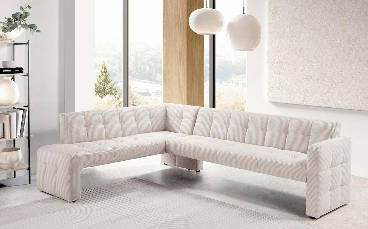 ECKBANK 265/197 cm  in Beige  - Beige/Schwarz, MODERN, Holz/Holzwerkstoff (265/197cm) - Livetastic