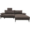 ECKSOFA in Webstoff Graubraun  260/192 cm  - Graubraun/Schwarz, Design, Textil/Metall (260/192cm) - MID.YOU