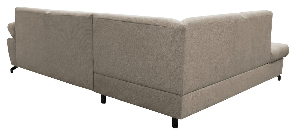 ECKSOFA CORA in Chenille Taupe  198/261 cm  - Taupe/Schwarz, Design, Textil/Metall (198/261cm) - MID.YOU