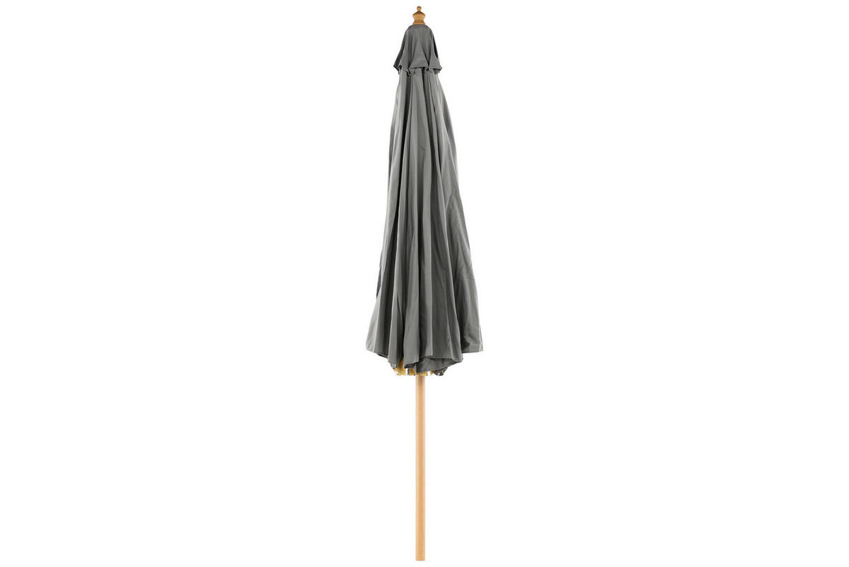 SONNENSCHIRM - cm Grau  - Buchefarben/Naturfarben, MODERN, Holz/Textil (330/258cm) - Gardenson