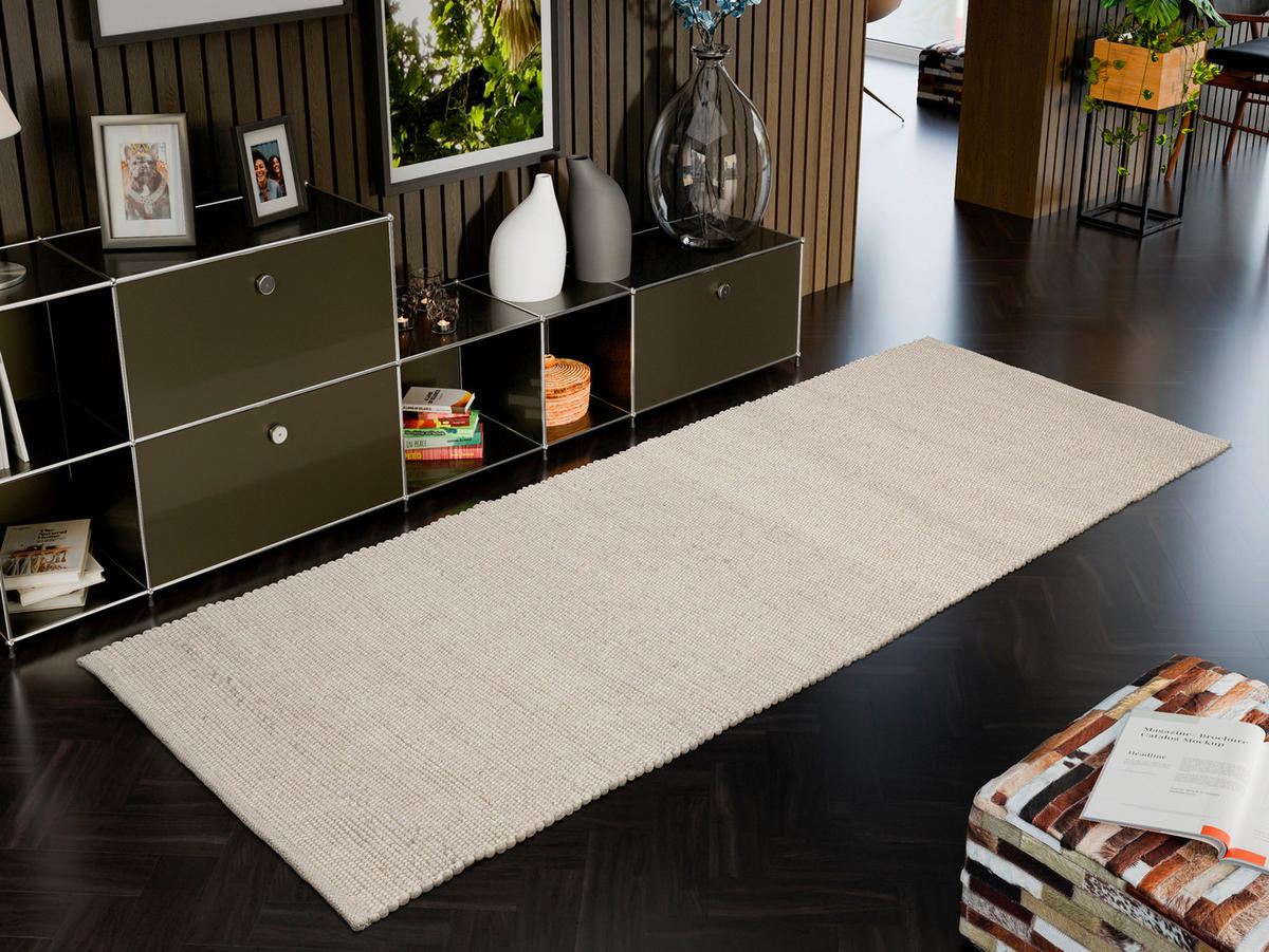 LÄUFER 80/200 cm Havre Naturfarben, Beige  - Beige/Naturfarben, Basics, Textil (80/200cm) - Linea Natura