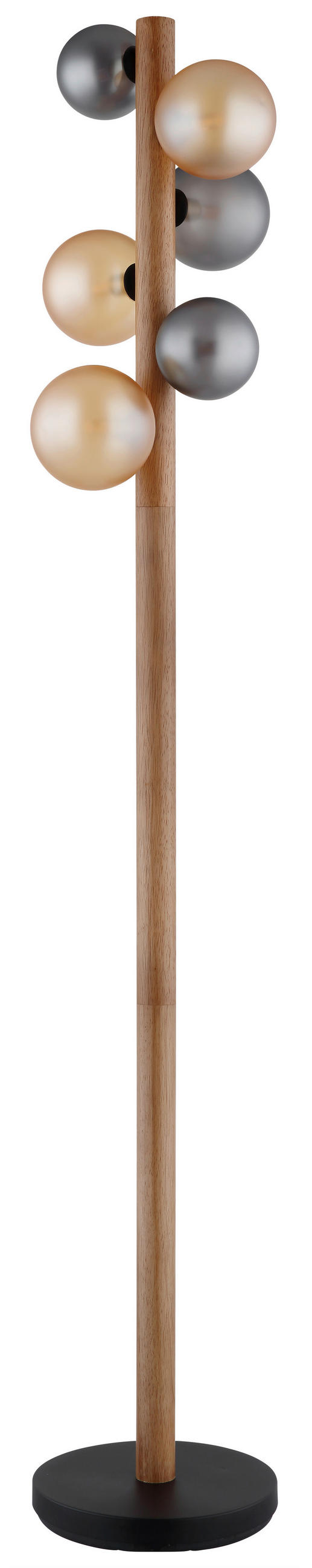STEHLEUCHTE 29/150 cm    - Dunkelbraun/Schwarz, Basics, Glas/Holz (29/150cm) - Globo
