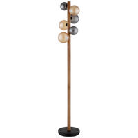 STEHLEUCHTE 29/150 cm    - Dunkelbraun/Schwarz, Basics, Glas/Holz (29/150cm) - Globo
