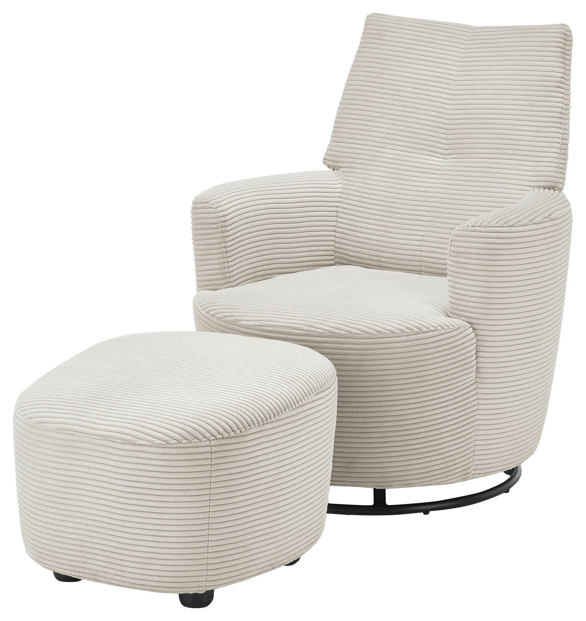 SESSEL Cord Creme    - Creme/Schwarz, Design, Textil/Metall (80/96/88cm) - SetOne by Musterring