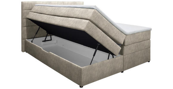 BOXSPRINGBETT 160/200 cm  in Taupe  - Taupe/Wengefarben, KONVENTIONELL, Holz/Textil (160/200cm) - Carryhome