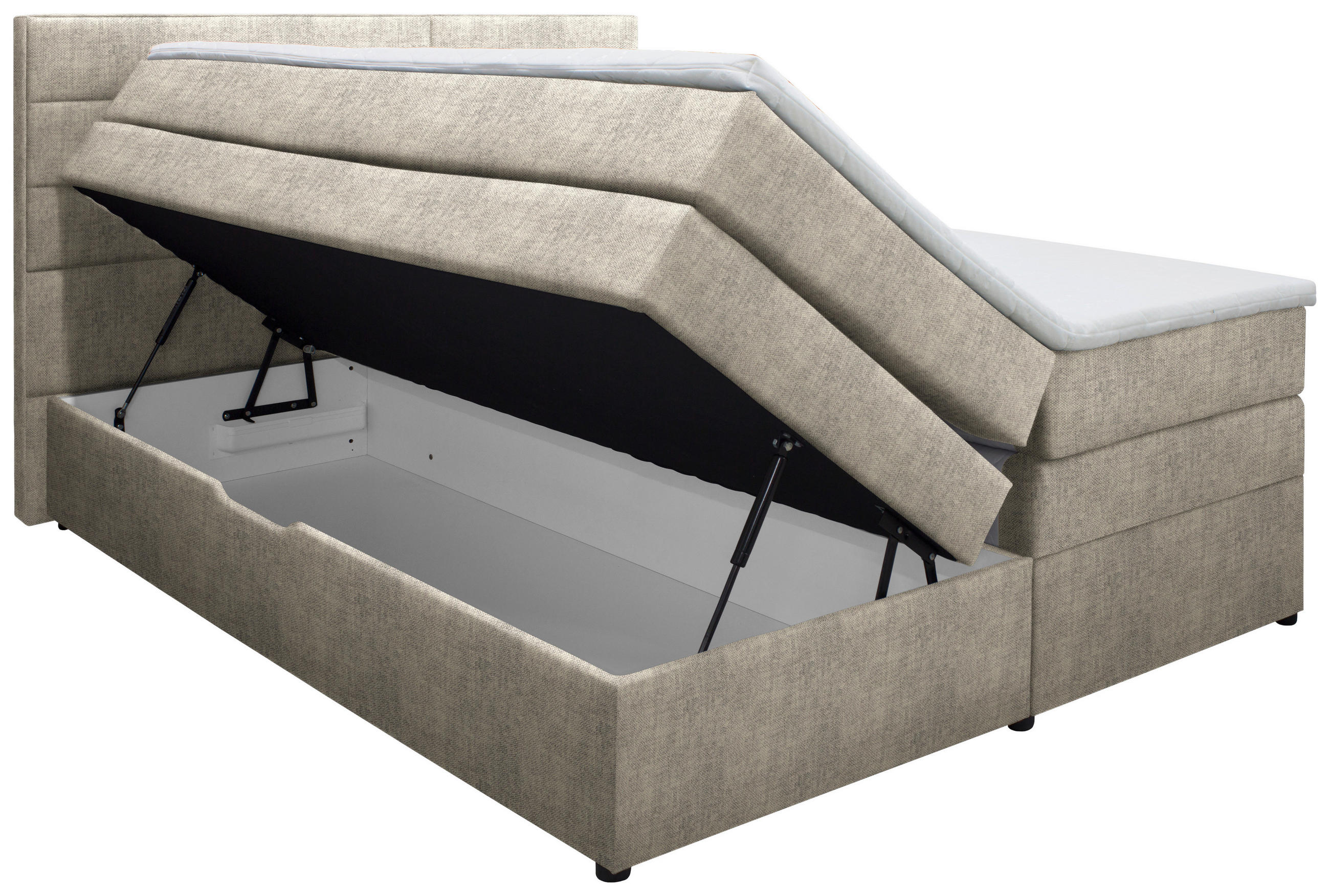 BOXSPRINGBETT 160/200 cm  in Taupe  - Taupe/Wengefarben, Konventionell, Holz/Textil (160/200cm) - Carryhome