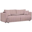 SCHLAFSOFA Cord Rosa Zierkissen, Rückenkissen, Bettkasten, Schlaffunktion, Rücken echt  - Schwarz/Rosa, Design, Kunststoff/Textil (250/92/105cm) - Carryhome