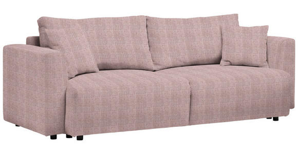 SCHLAFSOFA Cord Rosa Zierkissen, Rückenkissen, Bettkasten, Schlaffunktion, Rücken echt  - Schwarz/Rosa, Design, Kunststoff/Textil (250/92/105cm) - Carryhome