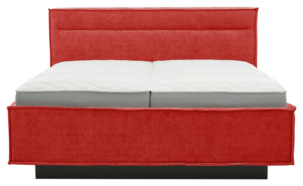POLSTERBETT gepolstertes Kopfteil, Bettkasten, Lattenroste, Matratzen 180/200 cm  in Rot  - Schieferfarben/Rot, Design, Textil (180/200cm) - Musterring