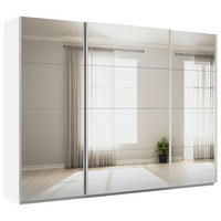 SCHWEBETÜRENSCHRANK in Weiss  - Weiss/Alufarben, Konventionell, Glas/Holzwerkstoff (315/229/62cm) - Xora