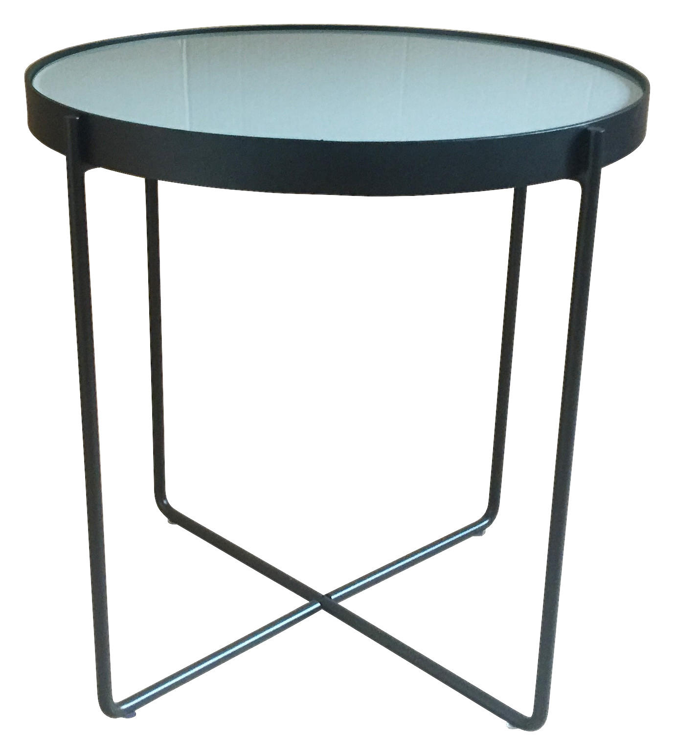 Beistelltisch in Metall, Glas 42,9/42,9/42 cm