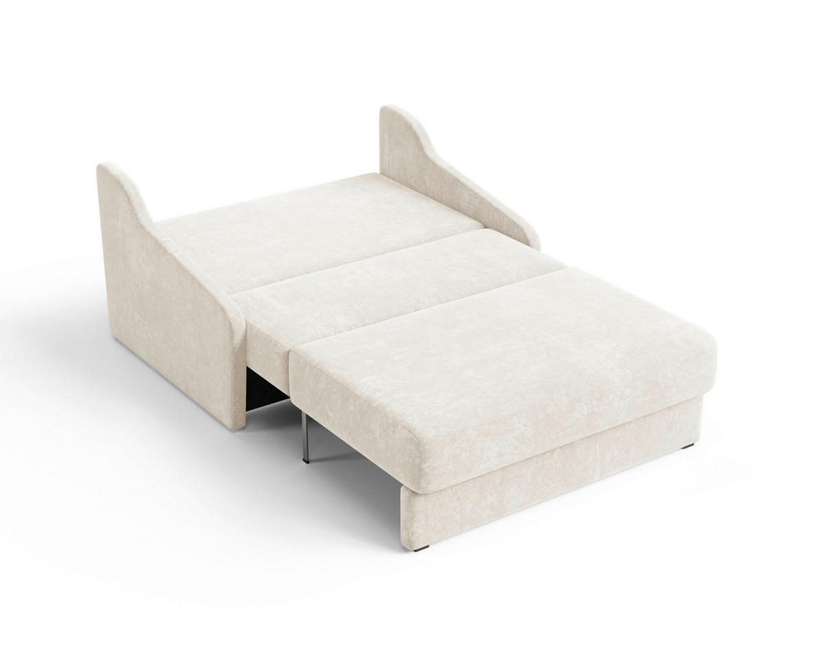 SCHLAFSOFA Creme  - Creme/Schwarz, Design, Kunststoff/Textil (136/86/113cm) - MID.YOU