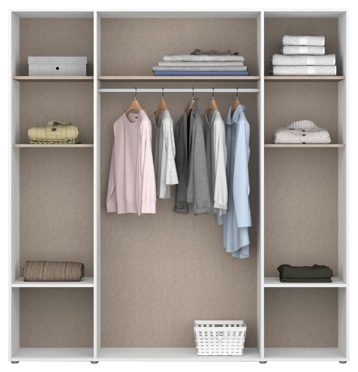 DREHTÜRENSCHRANK in Grau, Weiss  - Weiss/Grau, Modern, Holzwerkstoff/Kunststoff (187/194/53cm) - Rauch Möbel