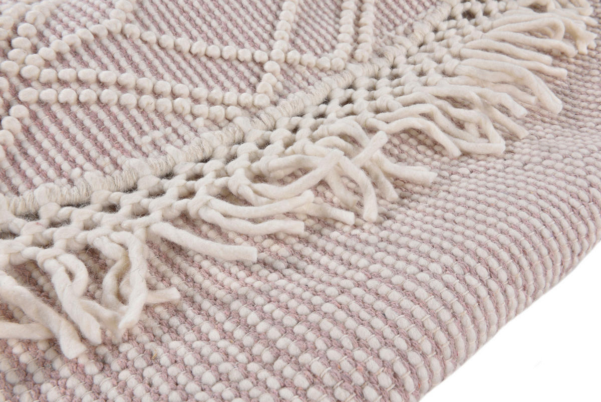 RUČNO TKANI TEPIH  140/140 cm  ružičasta  Colored Macrame - Three  - ružičasta, Design, tekstil (140/140cm) - Tom Tailor