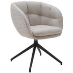 ARMLEHNSTUHL  Beinauswahl, Sitzfläche 360° drehbar, Stoff-/Lederauswahl Jacquard  Sandfarben  - Sandfarben/Schwarz, Design, Textil/Metall (62/81/63cm) - Dieter Knoll