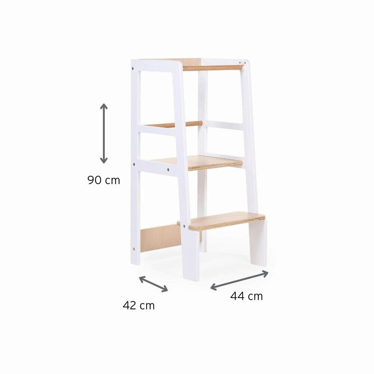 LERNTURM  - Weiß/Baltimorefarben, Basics, Holz (90/40/41cm) - Childhome