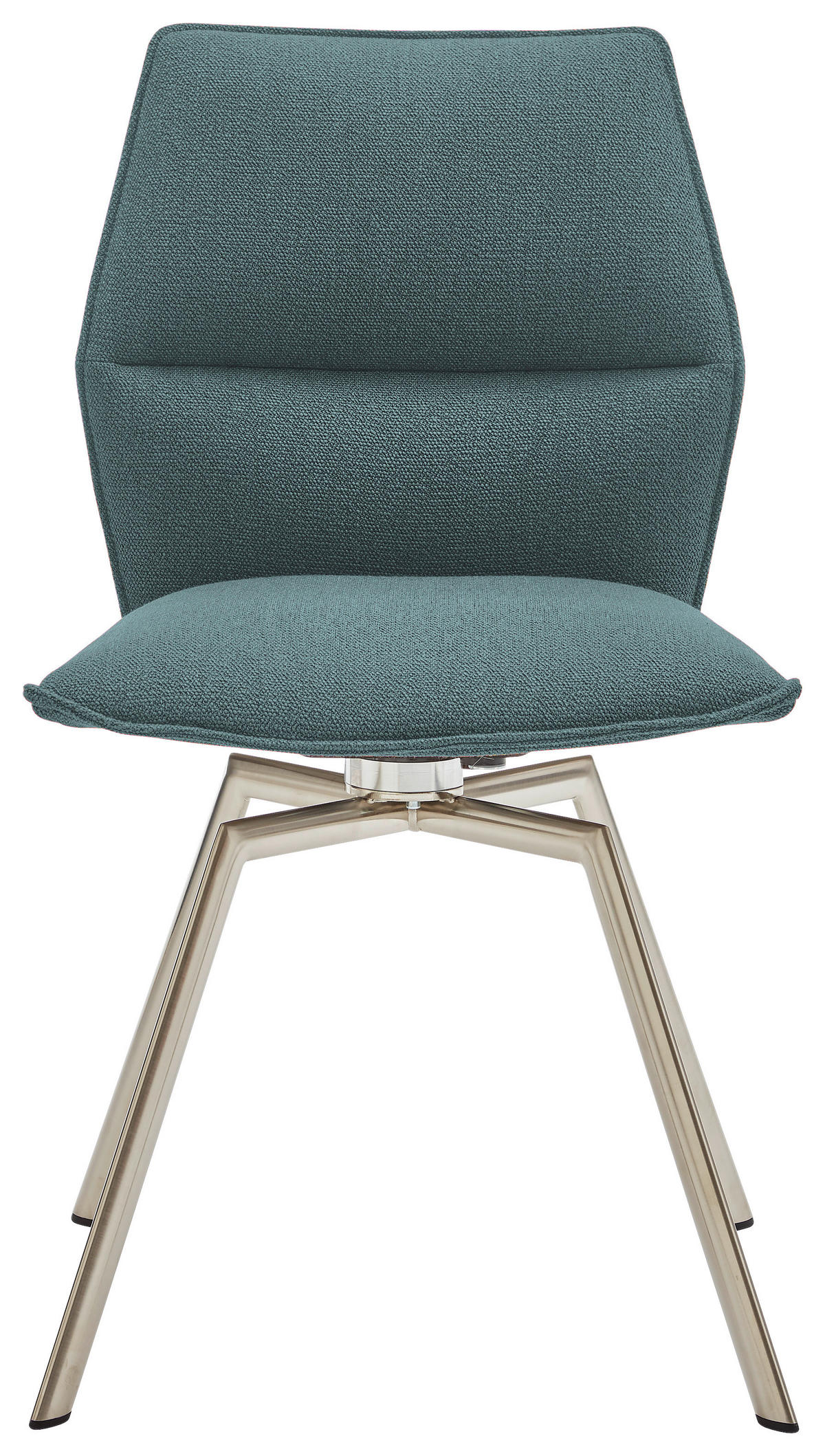 STUHL  in Stahl  - Türkis/Edelstahlfarben, Design, Textil/Metall (49/86/60cm) - Venjakob