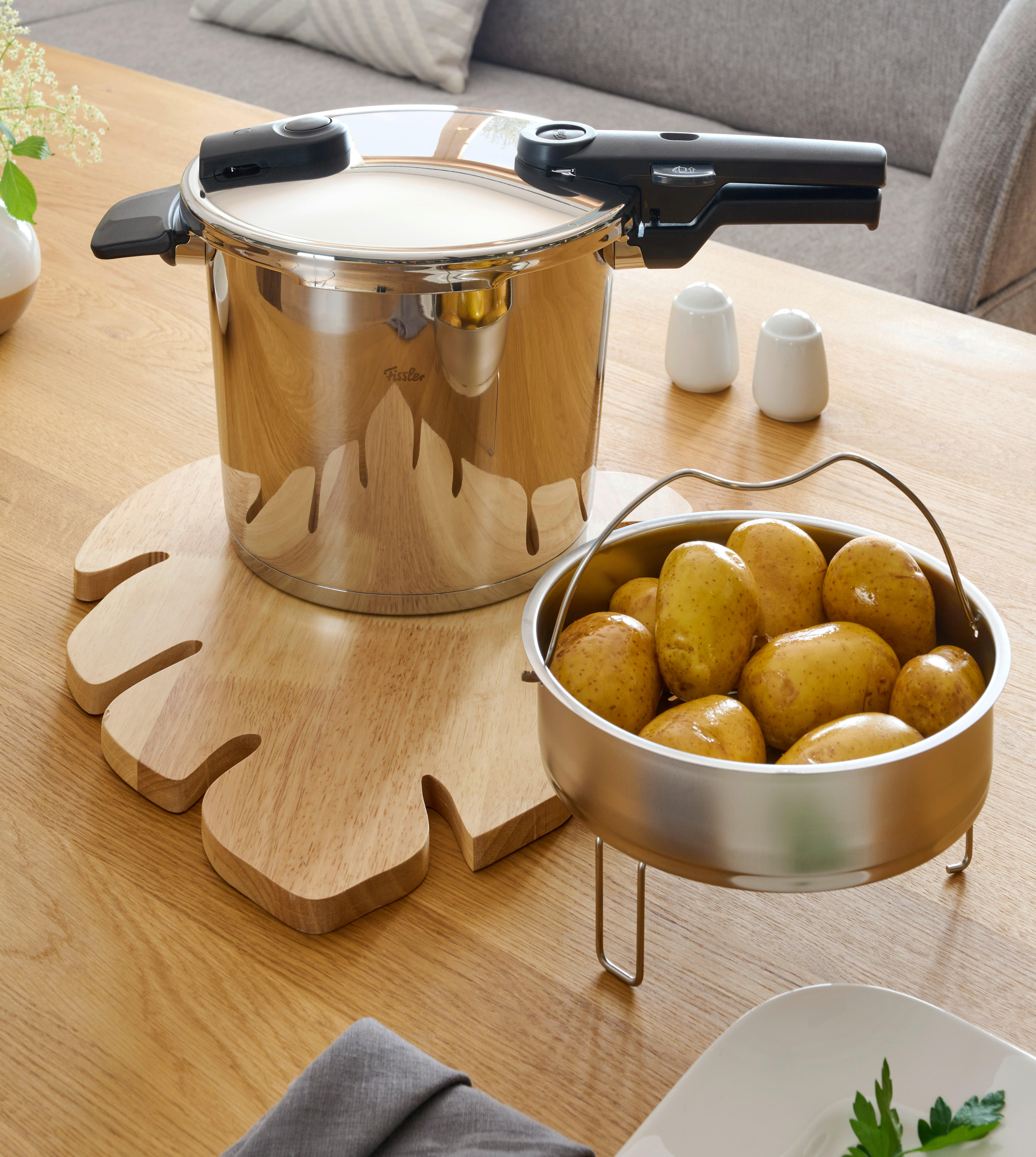 TLAKOVÝ HRNEC 6,0 l - barvy stříbra, Basics, kov (22cm) - Fissler