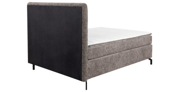 BOXSPRINGBETT 140/200 cm  in Hellbraun  - Hellbraun/Schwarz, Design, Textil/Metall (140/200cm) - Esposa