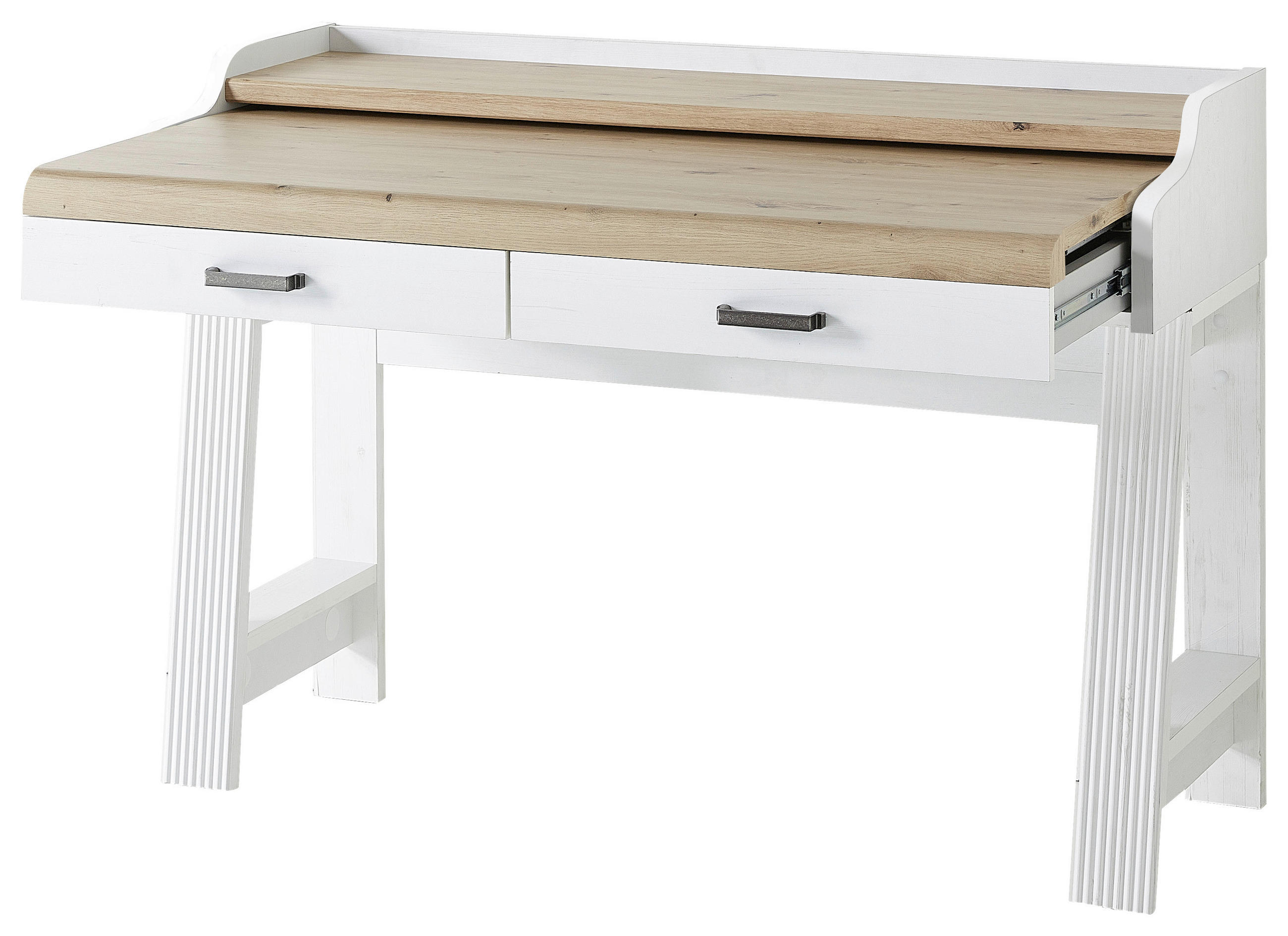 Thumbnail - Carryhome Sekretär, Pinien, Eiche Artisan, Metall, 2 Schublade(n) Schubladen, rechteckig, eckig, 84x53x120 cm, Arbeitszi...