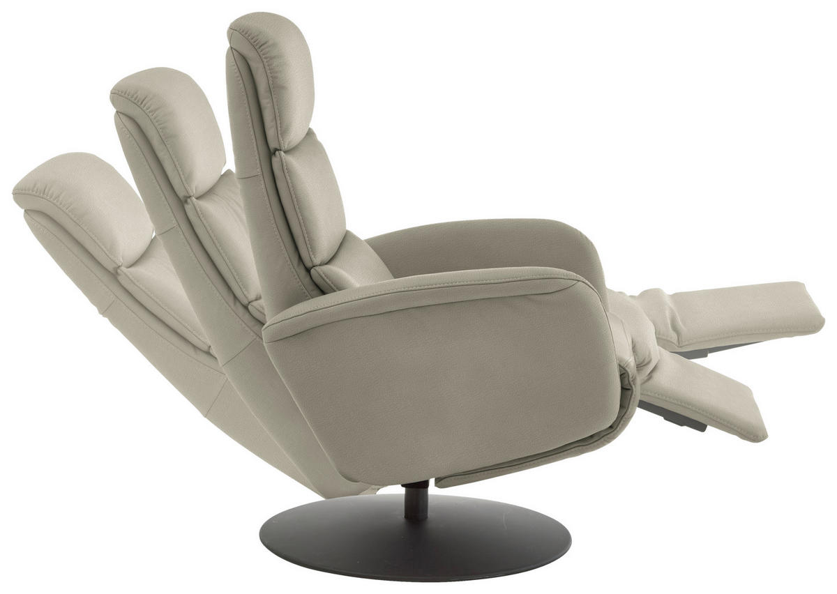 RELAXSESSEL in Leder Grau  - Schwarz/Grau, Design, Leder/Metall (76/108/86cm) - Dieter Knoll
