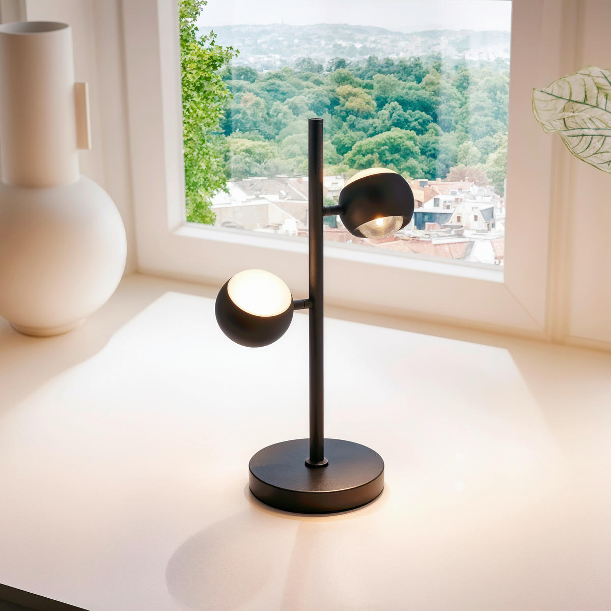 STOLNÍ LED LAMPA, senzorový stmívač, 26.5/16/50 cm - černá, Design, kov (26.5/16/50cm) - Musterring