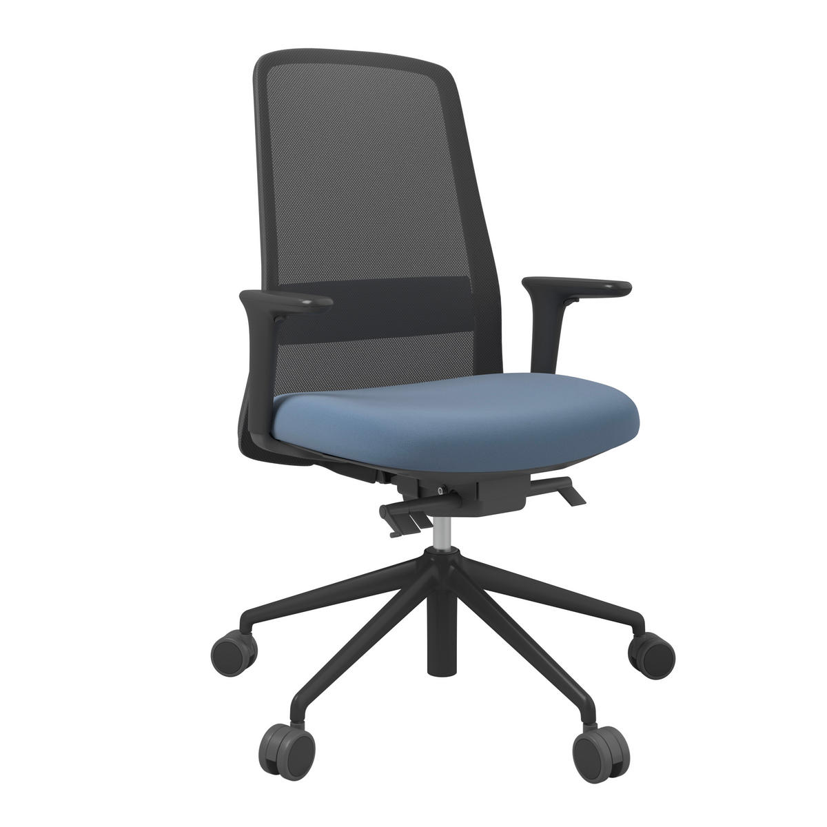 DREHSTUHL Schwarz, Petrol  - Petrol/Schwarz, MODERN, Kunststoff/Textil (70/103-115/70cm)