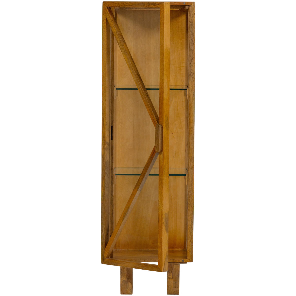 VITRINE Kella in vollmassiv Mangoholz Naturfarben  - Naturfarben, Design, Glas/Holz (40/137/39cm) - Livetastic