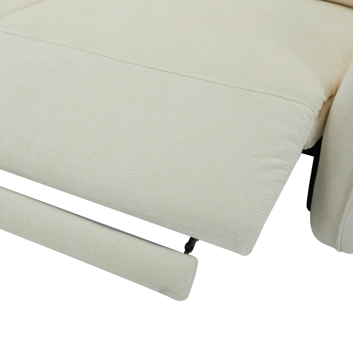2-SITZER-SOFA in Flachgewebe Creme  - Creme/Schwarz, Lifestyle, Textil/Metall (164/83/107/111cm) - Livetastic