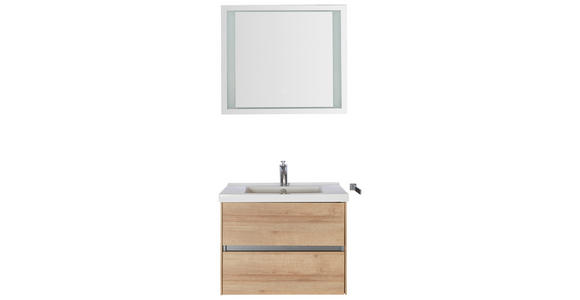 BADEZIMMER in 71 cm - Eichefarben/Weiß, Design, Glas/Keramik (71cm) - Dieter Knoll