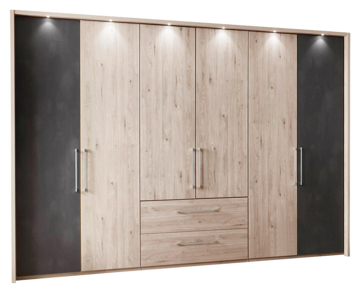 SPÁLŇA, farba duba, bridlicová - farba duba/bridlicová, Konventionell, kompozitné drevo (180cm) - Voleo