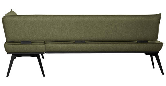 ECKBANK 195/165 cm Webstoff Schwarz, Olivgrün Buche massiv - Schwarz/Olivgrün, Basics, Holz/Textil (195/165cm) - Carryhome