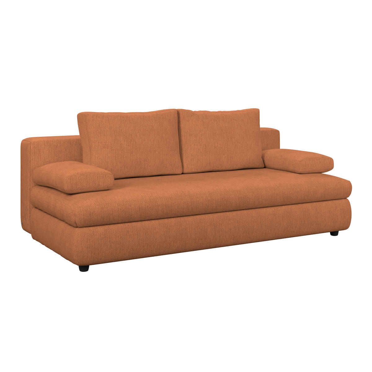 Canapea Extensibila, lemn, plastic, textil, teracotă - teracotă, Trend, plastic/lemn (205/72/100cm)