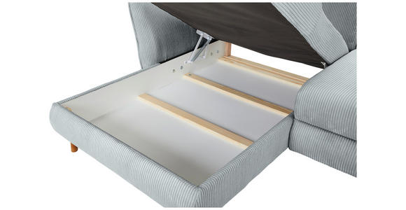 ECKSOFA Grau Cord - Eichefarben/Grau, KONVENTIONELL, Holz/Textil (162/284cm) - Carryhome