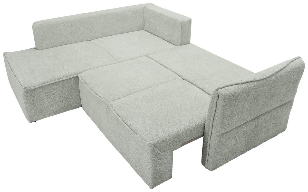 ECKSOFA in Chenille Naturfarben  - Schwarz/Naturfarben, KONVENTIONELL, Kunststoff/Textil (193/233cm) - Carryhome