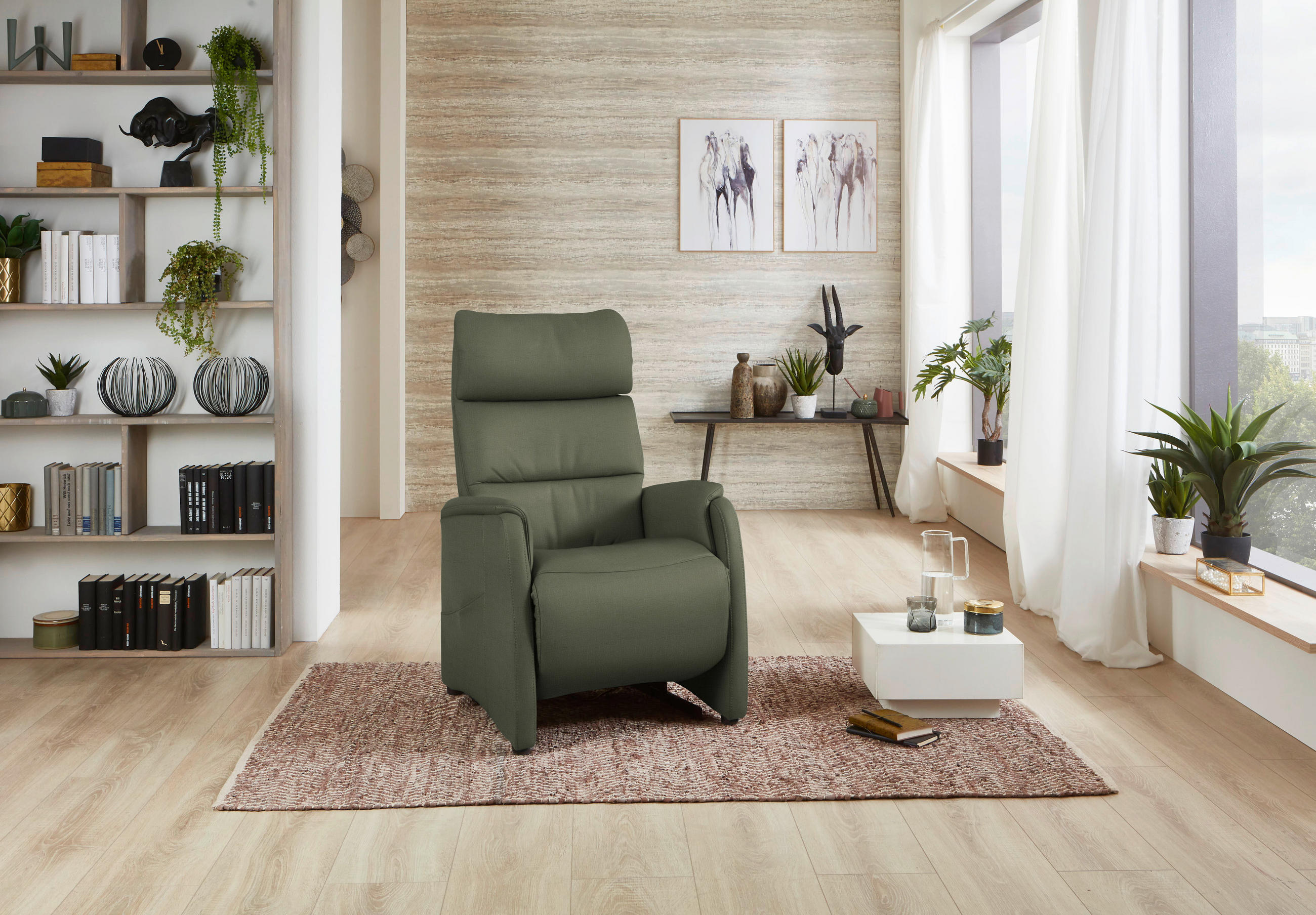 FAUTEUIL DE TÉLÉVISION in Grün  - Schwarz/Grün, Konventionell, Leder/Kunststoff (69/109/83cm) - Cantus