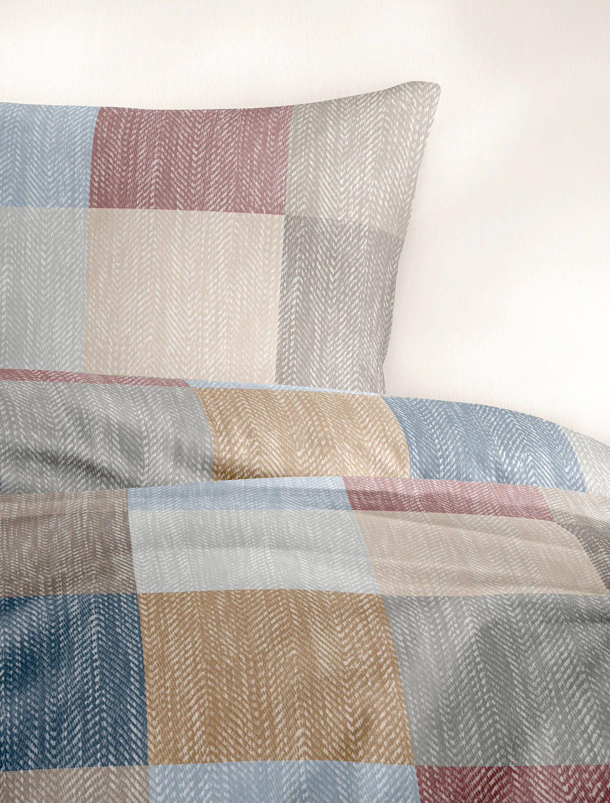 BETTWÄSCHE 2-teilig Biber 135/200 cm  - Blau, Design, Textil (135/200cm) - Bierbaum