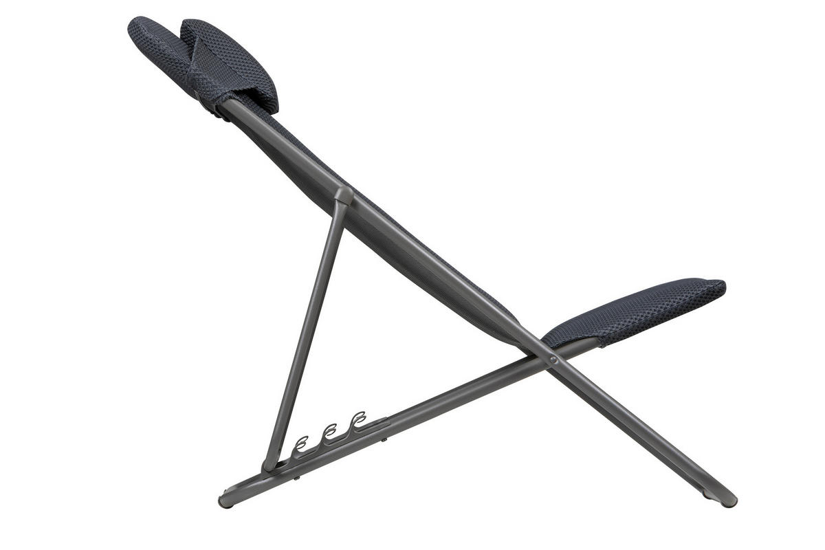 STRANDSTUHL Stahl Dunkelgrau  - Dunkelgrau, Basics, Kunststoff/Textil (62/91/76cm) - Lafuma Mobilier