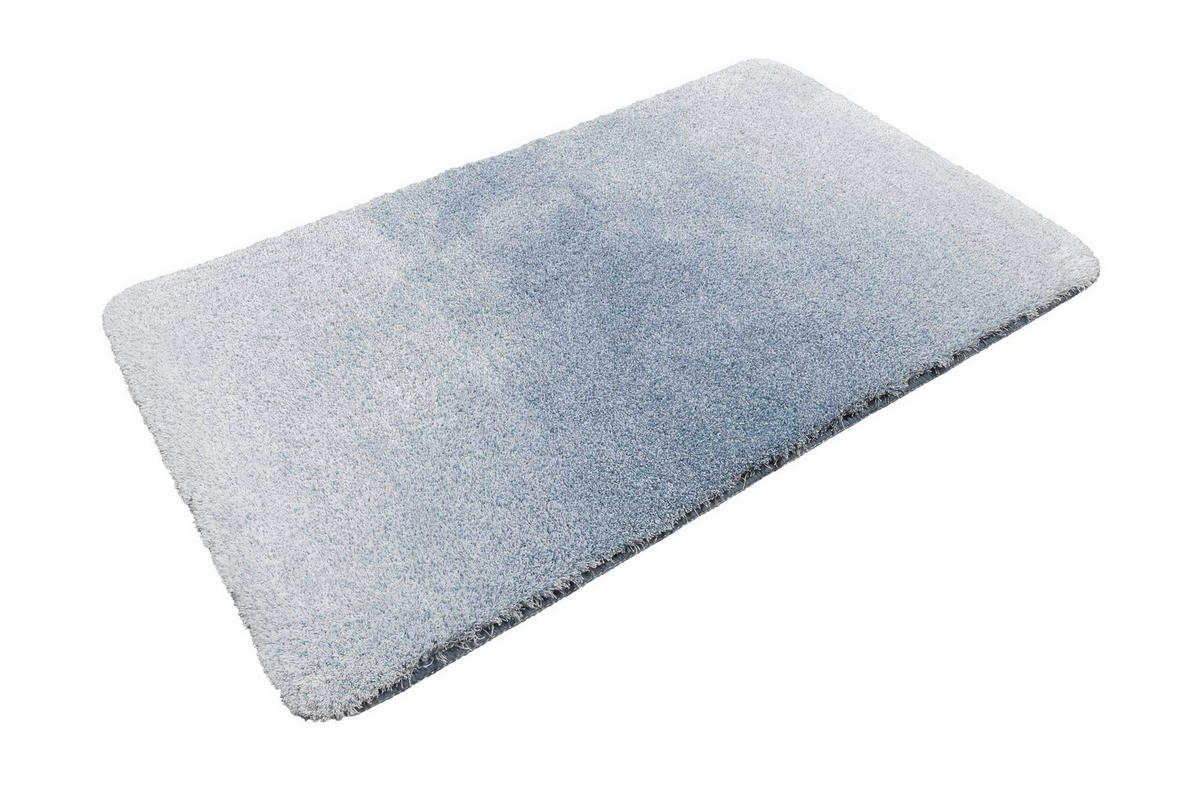 BADTEPPICH Graublau 60/100 cm  - Graublau, Basics, Kunststoff/Textil (60/100cm) - WECON HOME