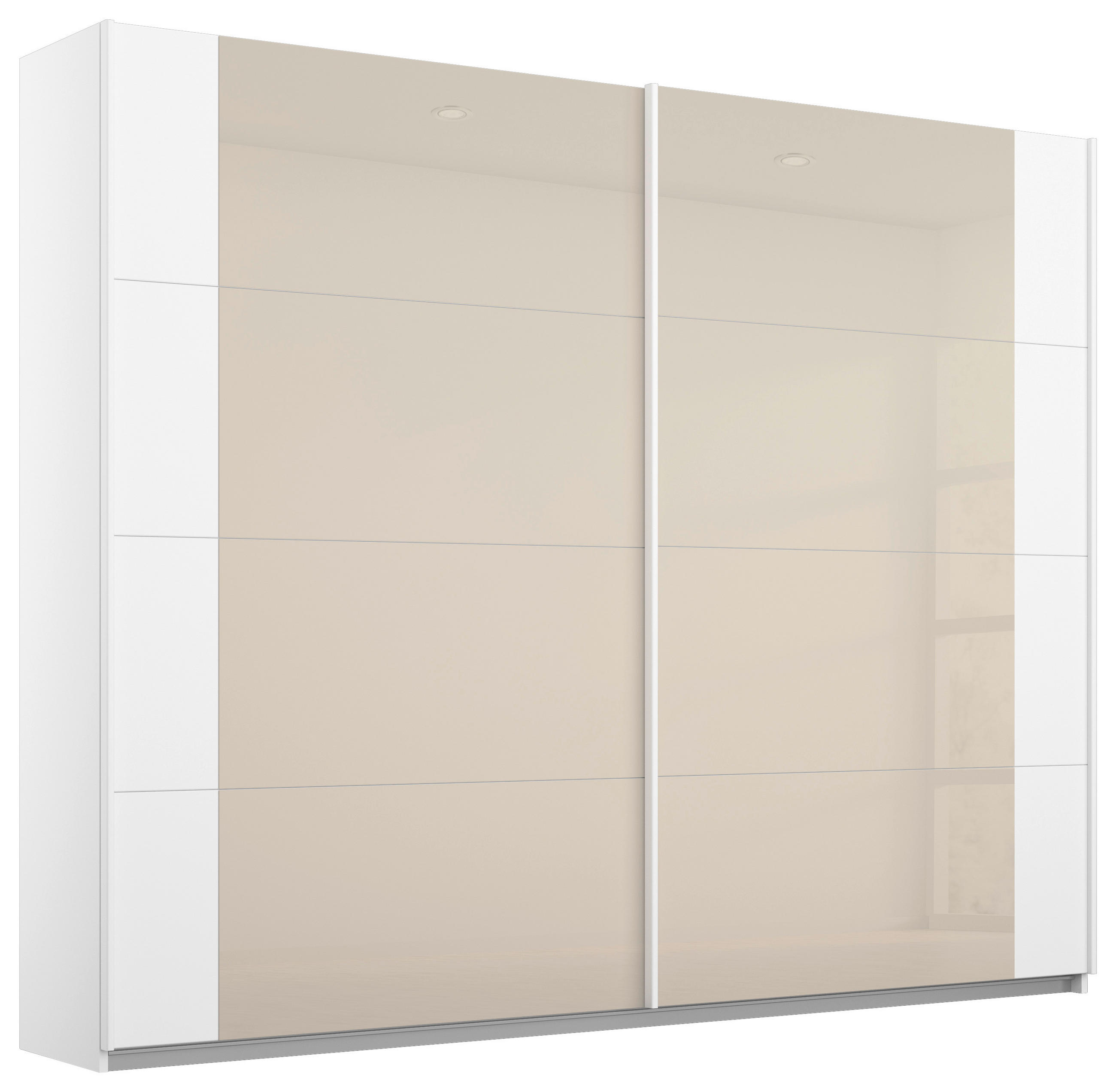 SCHWEBETÜRENSCHRANK in Weiss, Champagner - Weiss/Champagner, Modern, Holzwerkstoff/Metall (226/210/62cm) - Rauch Möbel