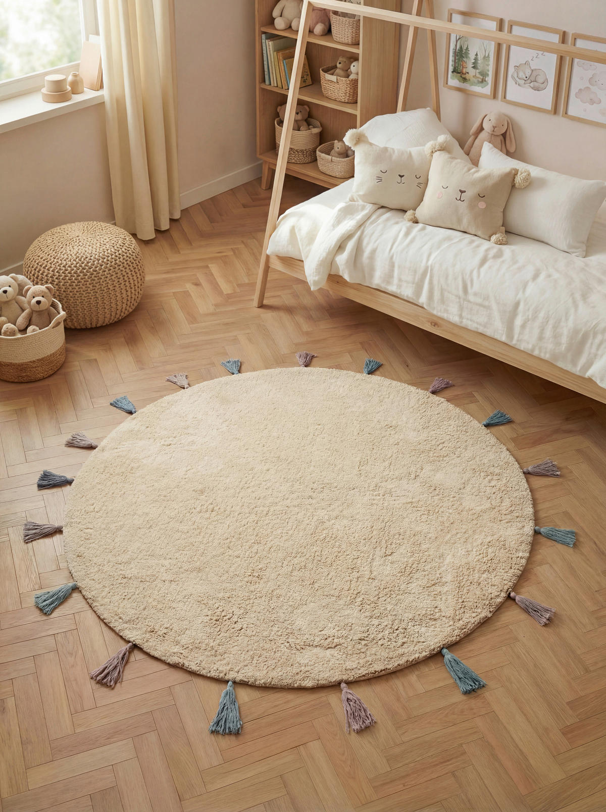 KINDERTEPPICH 160 cm Snuggle Sunna Creme, Multicolor rund  - Multicolor/Creme, Basics, Kunststoff/Textil (160cm) - Hanse Home