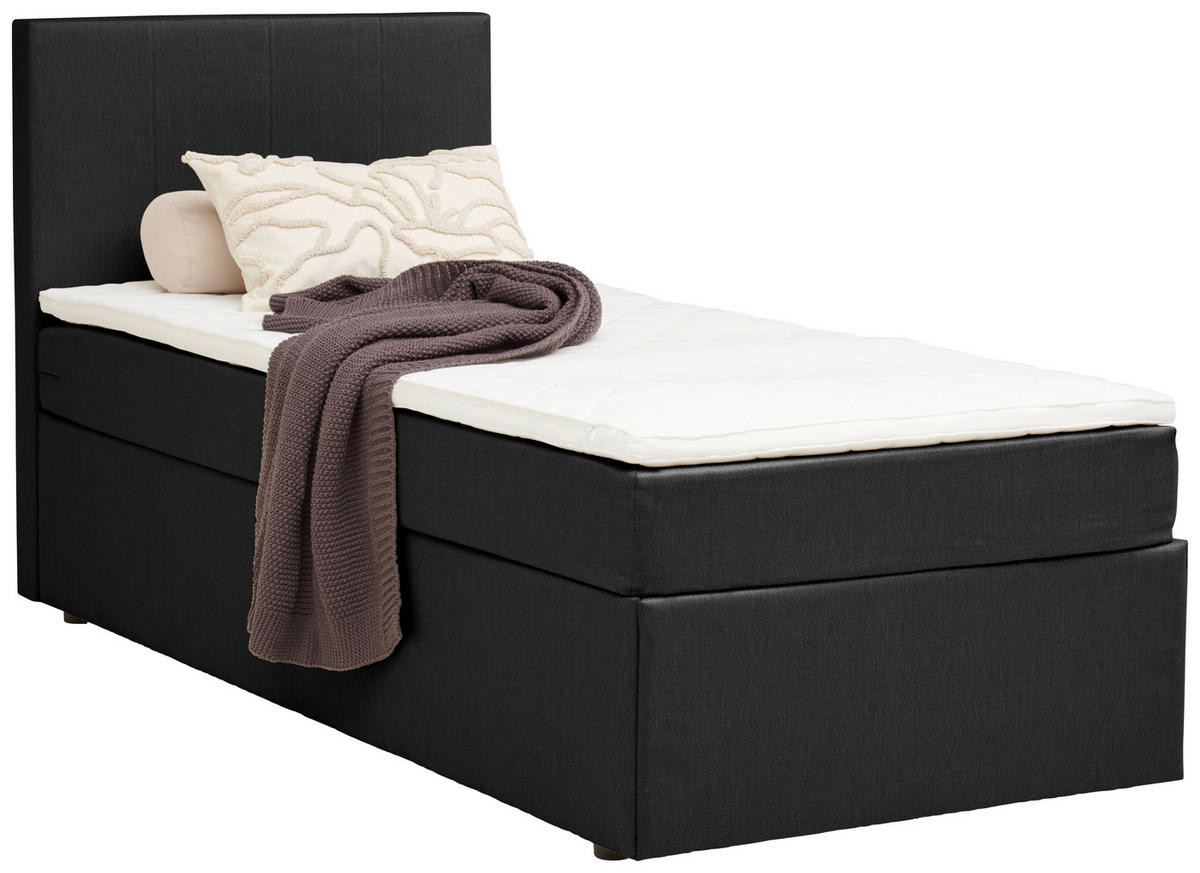 BOXBETT 90/200 cm  in Grau  - Schwarz/Grau, Basics, Kunststoff/Textil (90/200cm) - P & B
