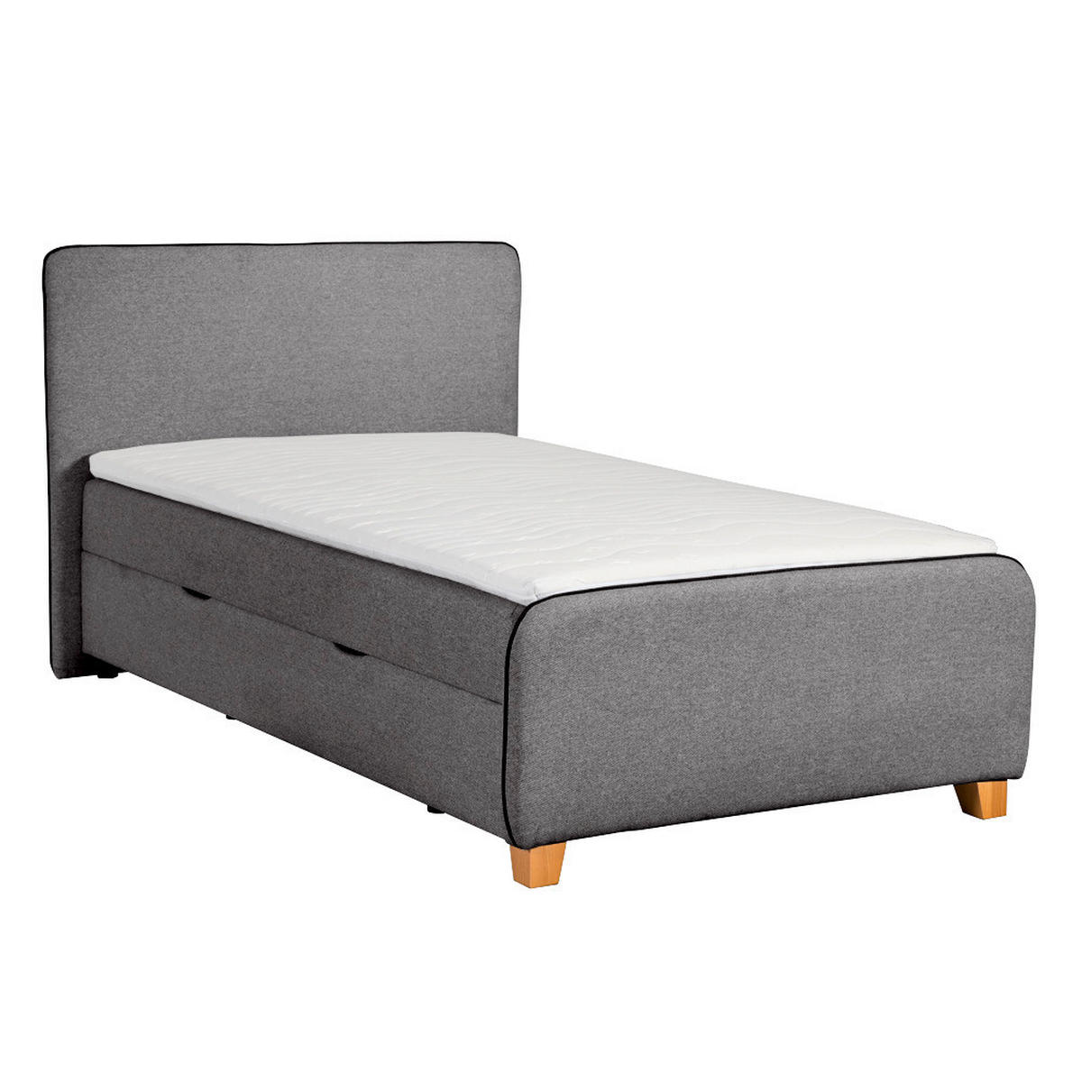 BOXBETT 120/200 cm  in Hellgrau  - Eichefarben/Hellgrau, Design, Holz/Holzwerkstoff (120/200cm) - Moderano