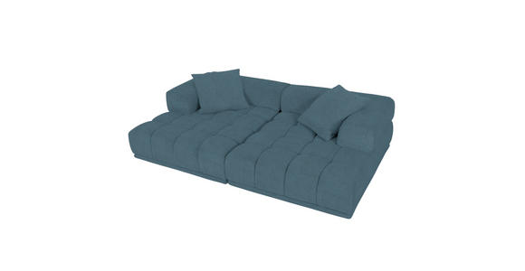 SOFAELEMENT in Plüsch Blaugrau  - Blaugrau/Schwarz, KONVENTIONELL, Kunststoff/Textil (125/66/155cm) - Carryhome