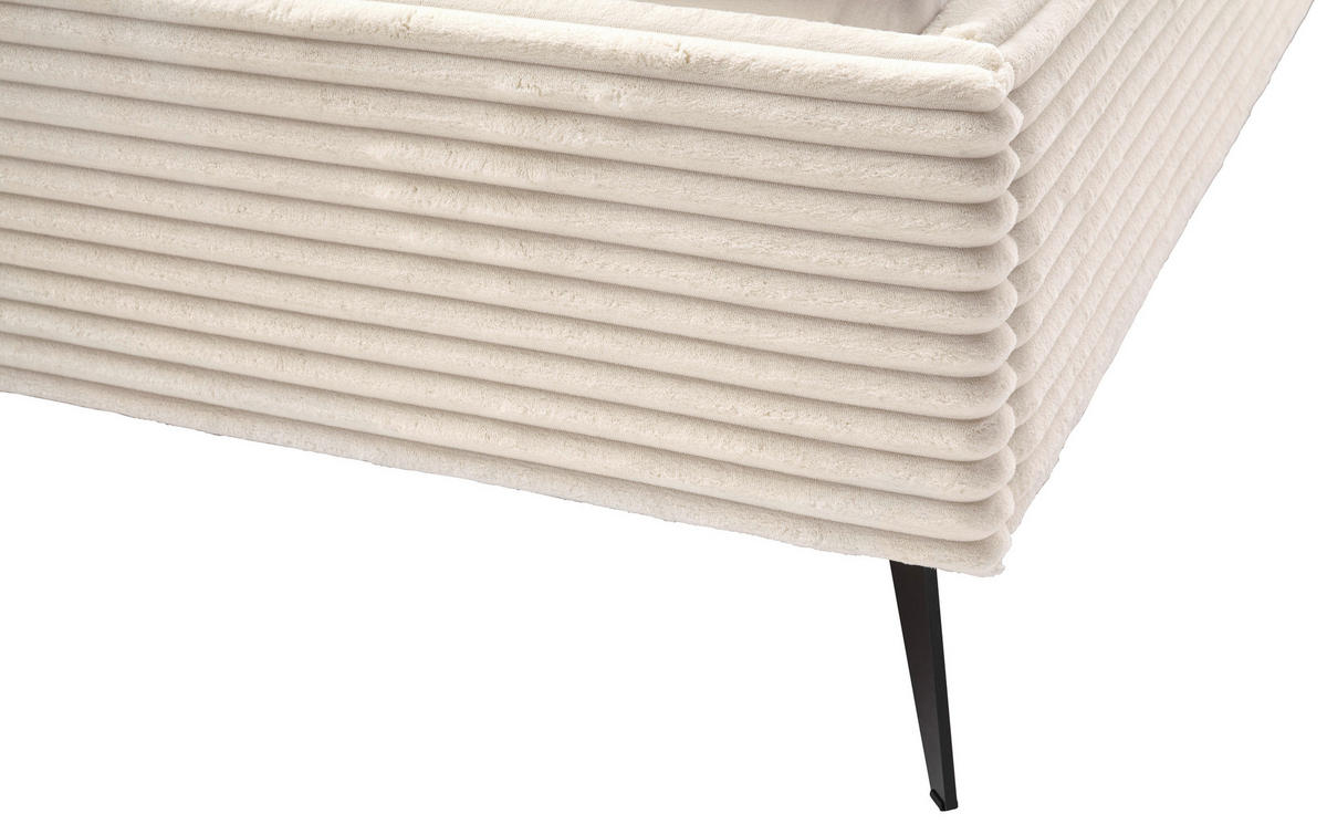 POLSTERBETT 180/200 cm  in Creme  - Creme/Schwarz, Trend, Textil/Metall (180/200cm) - MID.YOU
